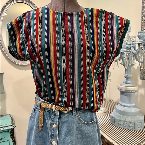 Vintage Tops - Vintage Huipil Hand Loom Crop Top